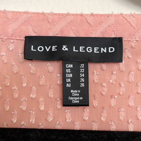 LOVE  & LEGEND 🌸 long sleeve Tops size US 22/ Tunic style / Salmon pink. - Picture 5 of 8